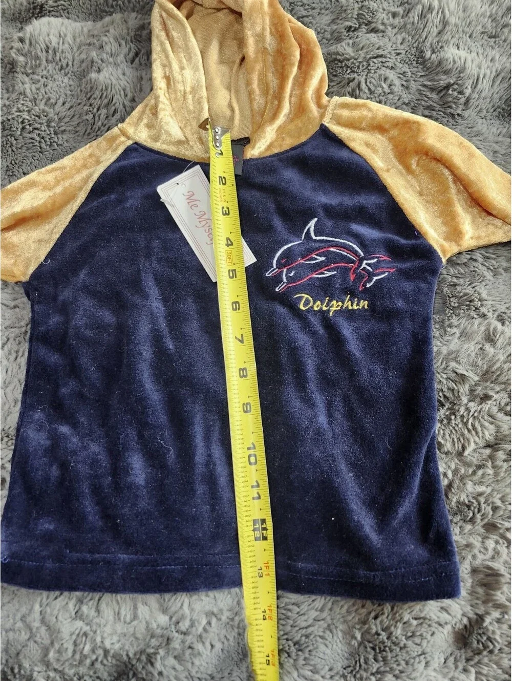 Kids Vintage Me Myself & Dolphin branded hooded sweatshirt